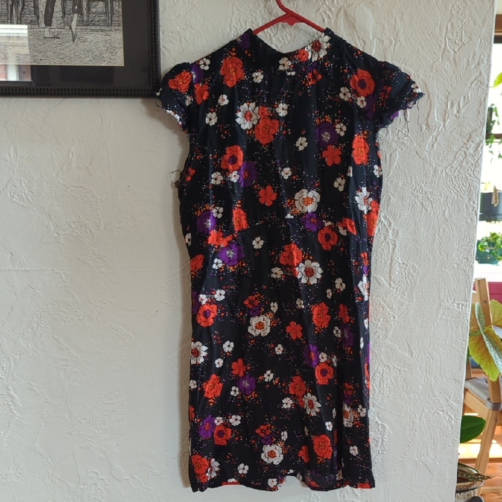 Motel Rocks Black and Red Floral Mini Dress